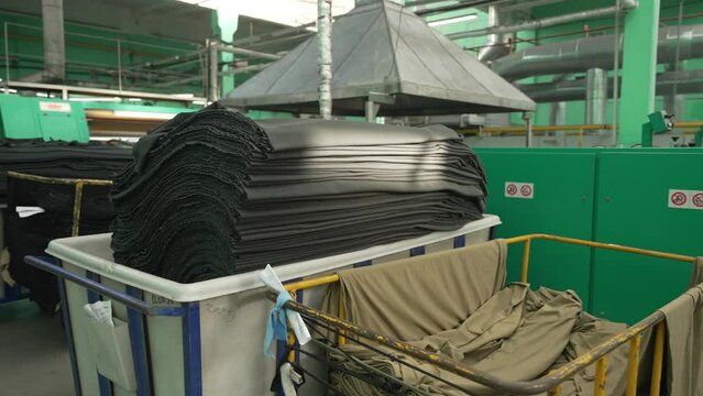 Fabric is ready for dyeing at factory. Concept of industrial efficiency