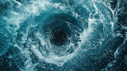 Close-up of swirling water vortex in the ocean