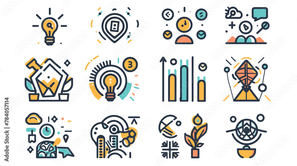 Poster vector icon set for web design projects