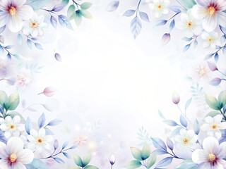  delicate flowers in full bloom frame a bright white sky with soft, space for text