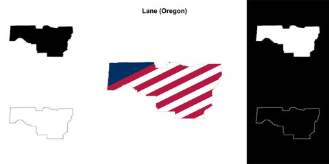Lane County (Oregon) outline map set