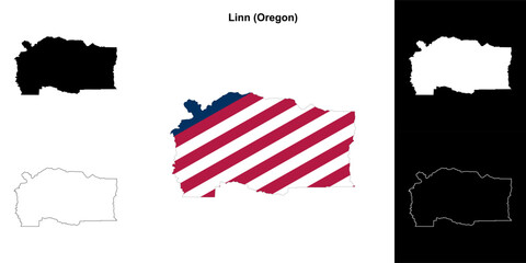 Linn County (Oregon) outline map set