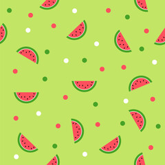Seamless Summer Watermelon background. Green Background.