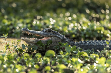 American Alligator with Mouth Open