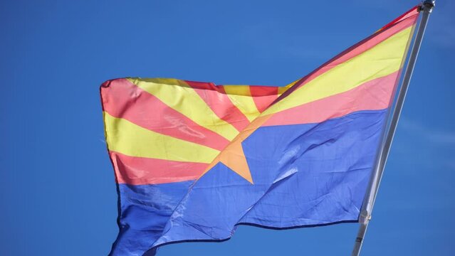Arizona flag flying in wind