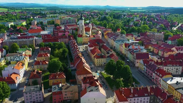 Centrum Market Square Zlotoryja Rynek Ratusz Aerial View Poland
