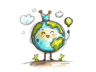 A blue and green globe with continents and oceans, a model of Earth for education and travel dreams