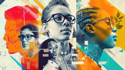 collage of modern-day workers from various sectors including tech, healthcare, and education.