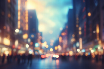Blurred street at night background lights