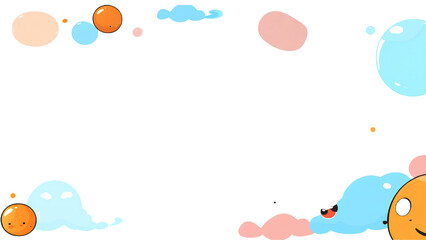 Fototapeta na wymiar simple cartoon bubble vector photo frame illustration isolated on white background