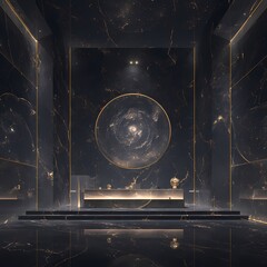 A Stunning Observation Room with Marble Walls and Cosmos Illusion for Exquisite Visual Experience
