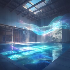 Elegant Swimming Pool with Prismatic Water Effects