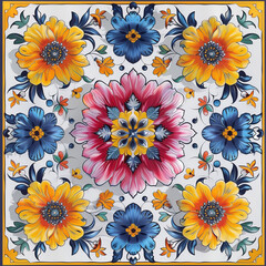 a graceful seamless pattern inspired by the vibrant and intricate motifs of boho mandala, executed in a regular sequence
