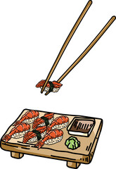 sushi sets icon vector illustration design isolated