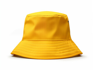 Fototapeta premium Yellow bucket hat isolated on white background fashionable concept