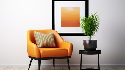 mockup picture frame on wall UHD Wallpaper