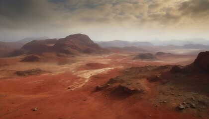 Fototapeta na wymiar Landscape on Mars. 