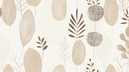 Scandinavian inspired pattern illustration minimal light airy cream and beige contemporary - 784079730