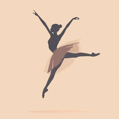 Fototapeta na wymiar Embrace the beauty of simplicity and elegance through a minimalist vector illustration of a graceful ballerina in mid-twirl, embodying grace and poise