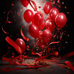 Decoration with red ballons
