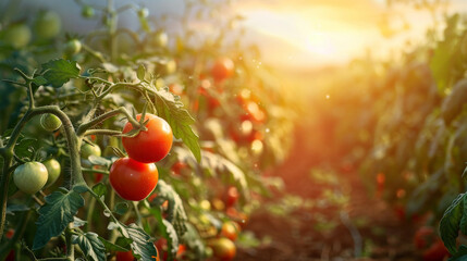 image of tomato field  - obrazy, fototapety, plakaty