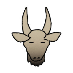 gold goat line drawing