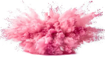 Pink powder explosion. Isolated on white background