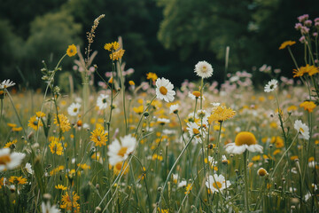 A beautiful field of wildflowers, symbolizing the blossoming of new life.