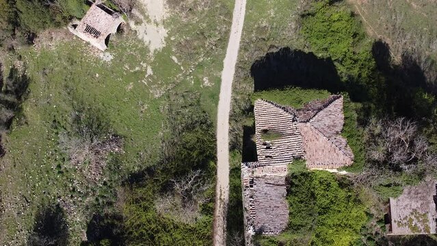 View of La Roccaccia, titignano, orvieto, italy, with a drone.
Landscape view.
