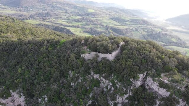 View of La Roccaccia, titignano, orvieto, italy, with a drone.
Landscape view.