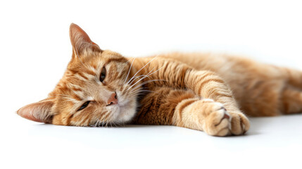 Relaxing red European shorthair Cat