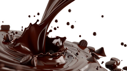 Splash of flowing chocolate