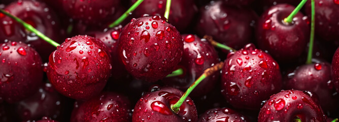 Red Cherries with waterdrops