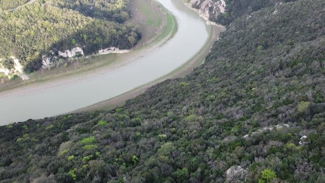 View of La Roccaccia, titignano, orvieto, italy, with a drone.
Landscape view.