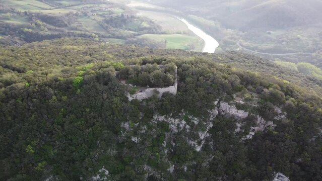 View of La Roccaccia, titignano, orvieto, italy, with a drone.
Landscape view.