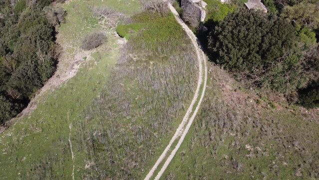 View of La Roccaccia, titignano, orvieto, italy, with a drone.
Landscape view.