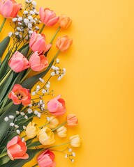 Fototapeta premium top of mixed bouquet on table