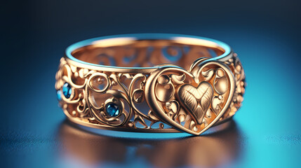 Valentine's Day themed heart-shaped ring
