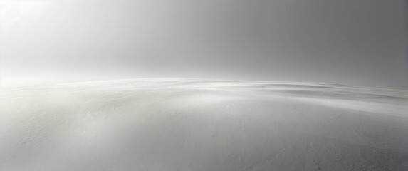 A minimalist portrayal of a snowy landscape illuminated by a soft and diffused light source