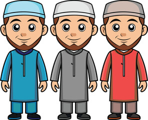Naklejka premium men wearing Muslim clothes