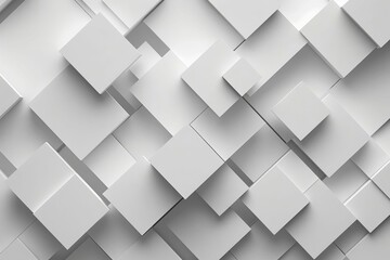 abstract wallpaper background with randomly rotated white cube boxes on gray 3d geometric pattern digital ilustration