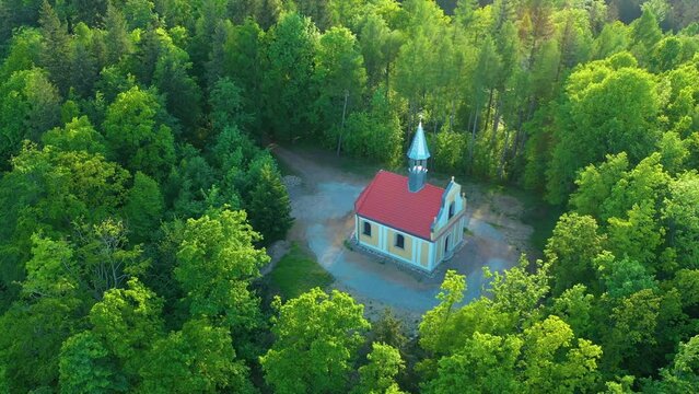 Church On The Mountain Zloty Stok Kosciol Na Gorze Aerial View Poland