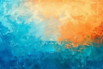 colorful vibrant aged horizontal background in medium turquoise pastel orange and royal blue digital ilustration