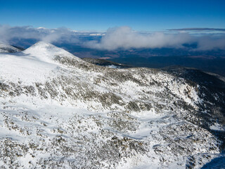 Winter view of Pirin Mountain near Polezhan and Bezbog Peaks, Bulgaria