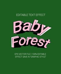 Baby Forest Vector Text Effect