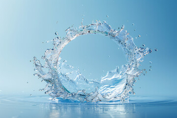world ocean day background with water on blue backdrop