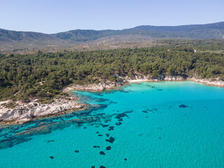 Fototapeta premium Sithonia coastline near Orange Beach, Chalkidiki, Greece