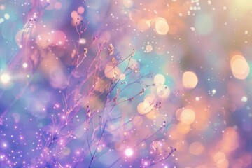 ethereal dreamy background with soft pastel hues blurred lights and bokeh effect artistic surreal fantasy wallpaper digital ilustration - obrazy, fototapety, plakaty