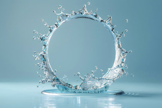 world ocean day background with water on blue backdrop