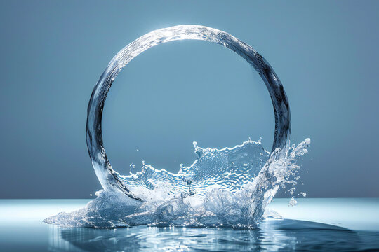 world ocean day background with water on blue backdrop